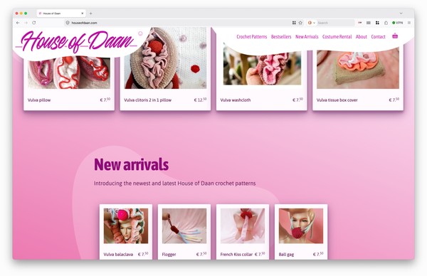 Screenshot van de website